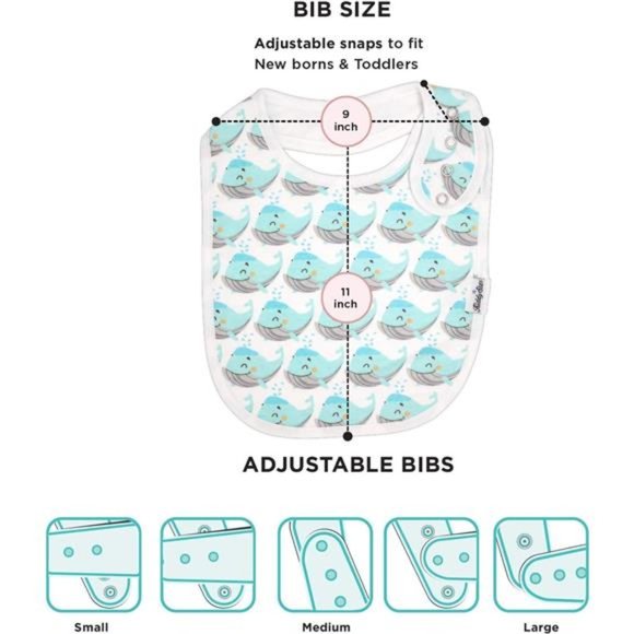 Organic Cotton Toddler Bibs,Extra Large Drooling Bibs,Teething Bibs,Feeding Bibs - Picture 6 of 6